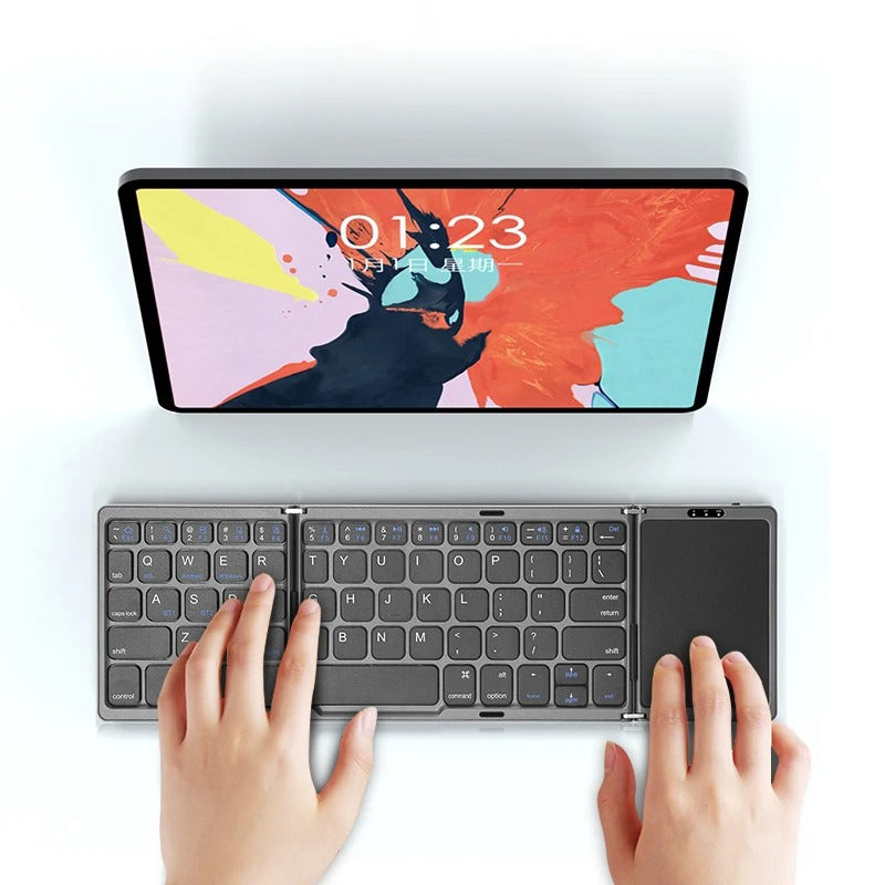 מקלדת אלחוטית Bluetooth מתקפלת עם טאצ'פד – 64 מקשים